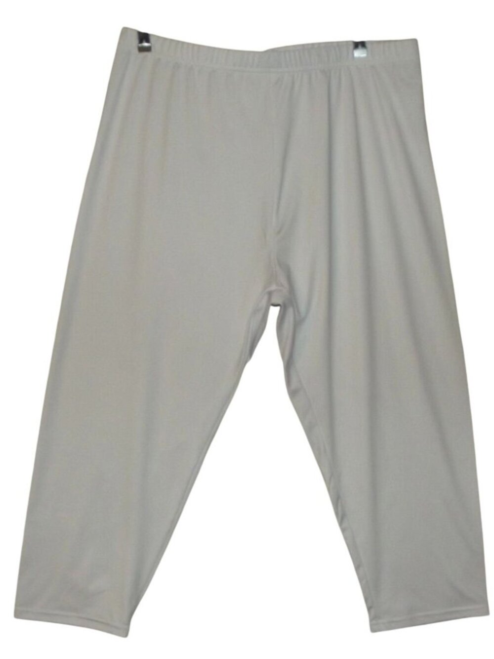 Capri Leggings Womens 1XL White Crop Pants Pull-On polyester spandex 1X